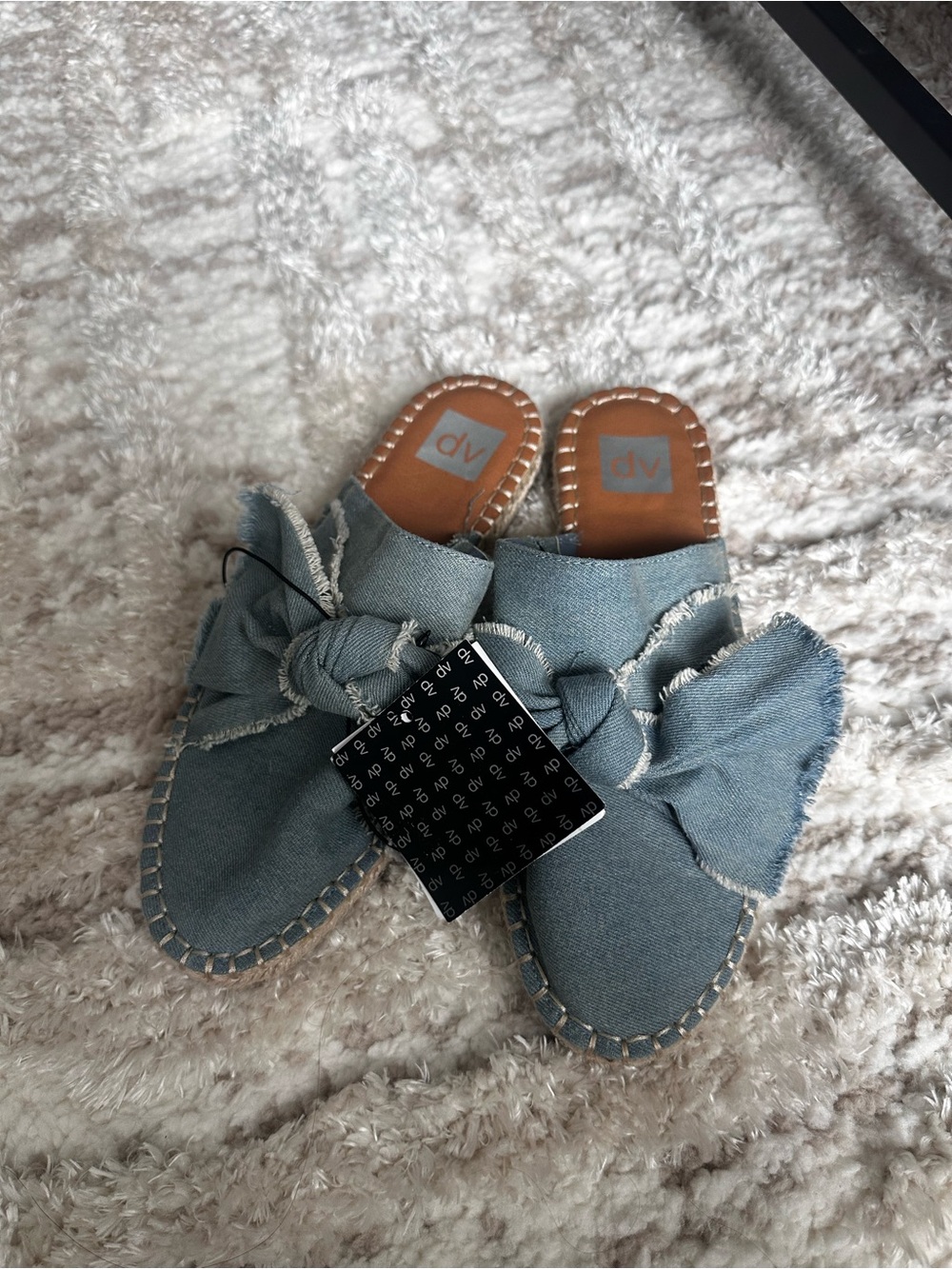 DV by Dolce Vita Denim Knot Espadrille Slide Mules